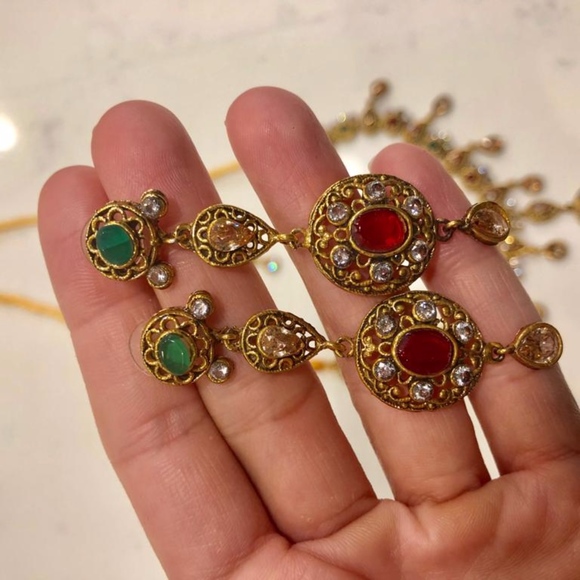 Beautiful Stone Egyptian Necklace earring + Tikka - Picture 4 of 6